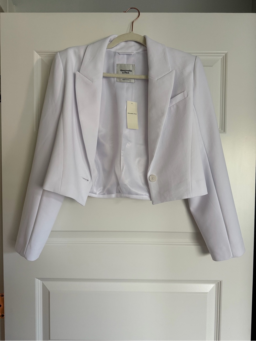 Cropped White Blazer